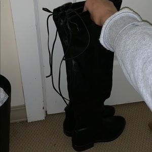 Over the knee leather boots